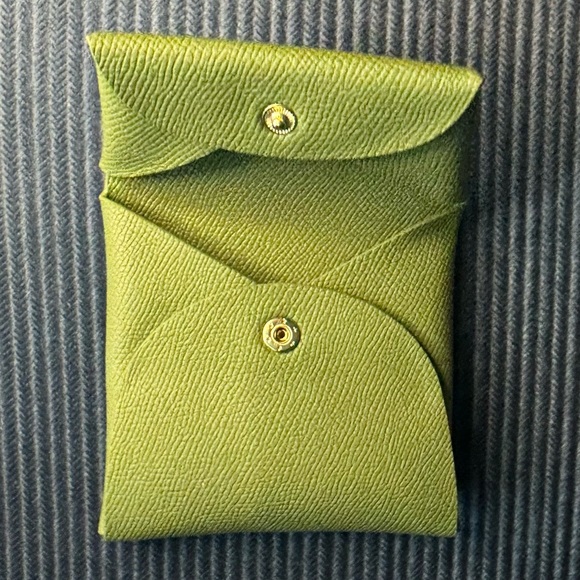 Green leather coin wallet. - Picture 3 of 4